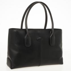 Pre Owned Tod's Black Leather Convertible Tote