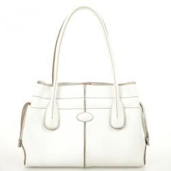 Pre Owned Tod's White Leather Small Tote