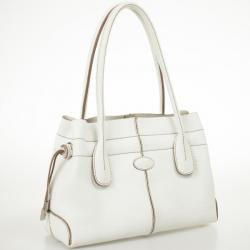 Pre Owned Tod's White Leather Small Tote