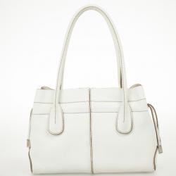 Pre Owned Tod's White Leather Small Tote