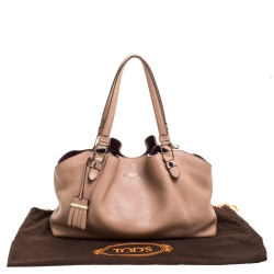 مملوكة مسبقًا Tod's Beige Leather Flower Shoulder Bag