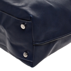 مملوكة مسبقًا Tod's Blue Leather Fringe Media Shopper Tote