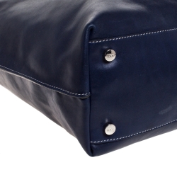 مملوك ة مسبقًا Tod's Blue Leather Fringe Media Shopper Tote