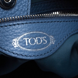 Tod's Blue Leather Small Joy Top Handle Bag