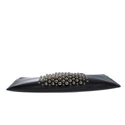 Tod's Black  Leather Studded Wristlet Clutch