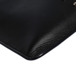 Tod's Black  Leather Studded Wristlet Clutch