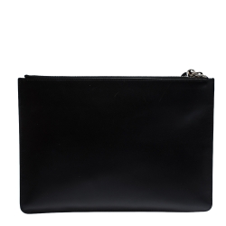 Tod's Black  Leather Studded Wristlet Clutch