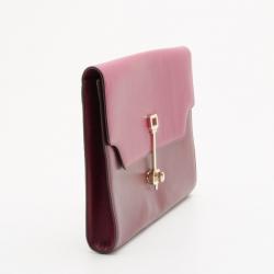 Tod's Raspberry Two-Tone Envelope Oversized Clutch