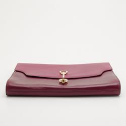Tod's Raspberry Two-Tone Envelope Oversized Clutch