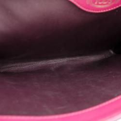 Tod's Raspberry Two-Tone Envelope Oversized Clutch