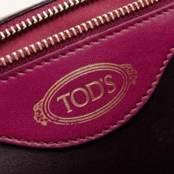 Tod's Raspberry Two-Tone Envelope Oversized Clutch