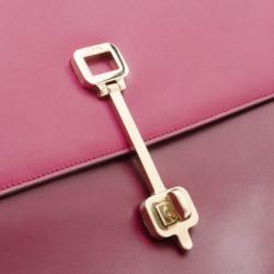 Tod's Raspberry Two-Tone Envelope Oversized Clutch