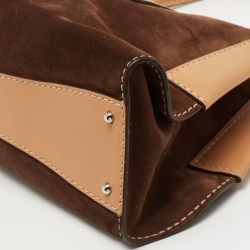 Tod's Brown Suede and Leather Satchel