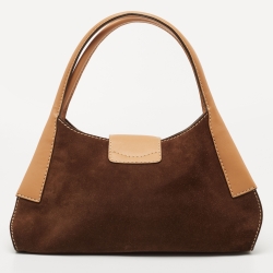 Tod's Brown Suede and Leather Satchel