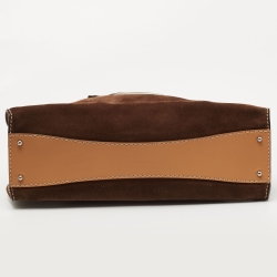 Tod's Brown Suede and Leather Satchel
