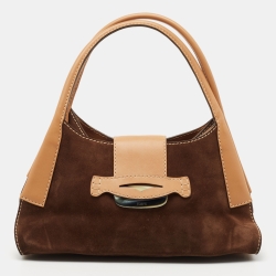 Tod's Brown Suede and Leather Satchel