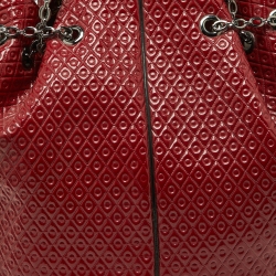 Tod's Red Patent Leather Chain Bucket Bag