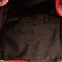 Tod's Red Patent Leather Chain Bucket Bag