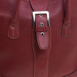 Pre Owned Tod's Red Leather Buckle Satchel