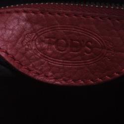 Pre Owned Tod's Red Leather Buckle Satchel
