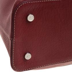 Pre Owned Tod's Red Leather Buckle Satchel