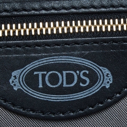 Pre Owned Tod's Black Leather D-Styling Bauletto Medio Satchel