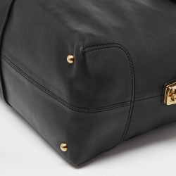 Pre Owned Tod's Black Leather D-Styling Bauletto Medio Satchel