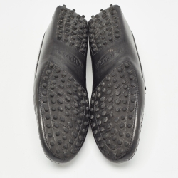 Pre Owned Tod's Black Leather Slip On Loafers Size 39.5