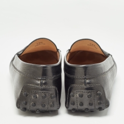 Pre Owned Tod's Black Leather Slip On Loafers Size 39.5