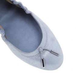 Pre Owned Tod's Silver Leather Dee Ballet Flats Size 39