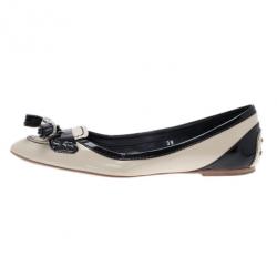 مملوكة مسبقًا Tod's Two Tone Tassel Loafer Ballet Flats Size 39