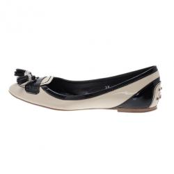 مملوكة مسبقًا Tod's Two Tone Tassel Loafer Ballet Flats Size 39