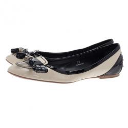 مملوكة مسبقًا Tod's Two Tone Tassel Loafer Ballet Flats Size 39