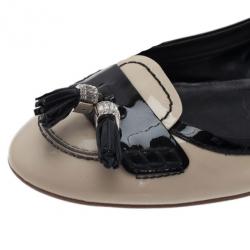 مملوكة مسبقًا Tod's Two Tone Tassel Loafer Ballet Flats Size 39