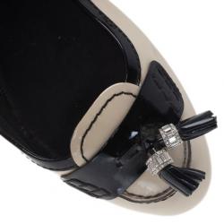 مملوكة مسبقًا Tod's Two Tone Tassel Loafer Ballet Flats Size 39