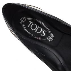 مملوكة مسبقًا Tod's Two Tone Tassel Loafer Ballet Flats Size 39
