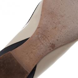 مملوكة مسبقًا Tod's Two Tone Tassel Loafer Ballet Flats Size 39