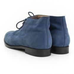 مملوكة مسبقًا Tod's Blue Suede Lace Up Chukka Ankle Boots Size 37.5