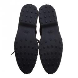 Pre Owned Tods Navy Blue Suede Lace Up Ankle Boots Size 41