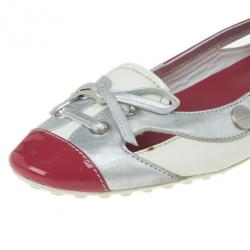 مملوكة مسبقًا Tod's Two Tone Lace Up Ballet Flats Size 37.5