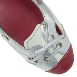 مملوكة مسبقًا Tod's Two Tone Lace Up Ballet Flats Size 37.5