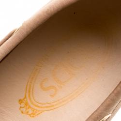 Pre Owned حذاء لوفرز تودز فيونكة جلد بيج مقاس 37