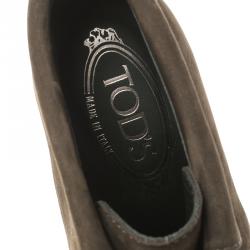 مملوكة مسبقًا Tod's Dark Brown Leather Wedge Ankle Booties Size 38