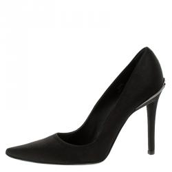 مملوكة مسبقًا Tod's Black Satin Pointed Toe Pumps Size 39.5