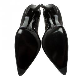 مملوكة مسبقًا Tod's Black Satin Pointed Toe Pumps Size 39.5