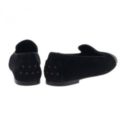 مملوكة مسبقًا Tod's Black Suede Studded Smoking Slippers Size 39