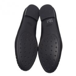 مملوكة مسبقًا Tod's Black Suede Studded Smoking Slippers Size 39