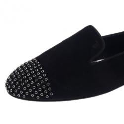 مملوكة مسبقًا Tod's Black Suede Studded Smoking Slippers Size 39