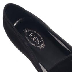 مملوكة مسبقًا Tod's Black Suede Studded Smoking Slippers Size 39