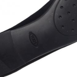 مملوكة مسبقًا Tod's Black Suede Studded Smoking Slippers Size 39